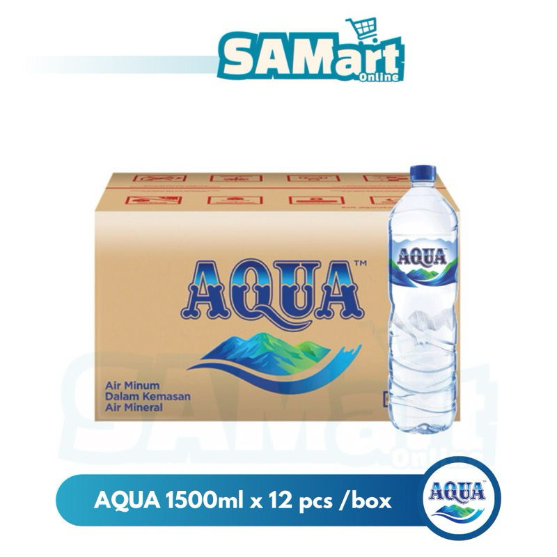 Jual AQUA Air Mineral Botol 1500ml X 12 Pcs KARTON SLEMAN BISA