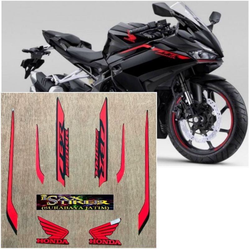 Jual Striping Original Honda CBR 250 RR Hitam Lis Merah Tahun 2023 2024