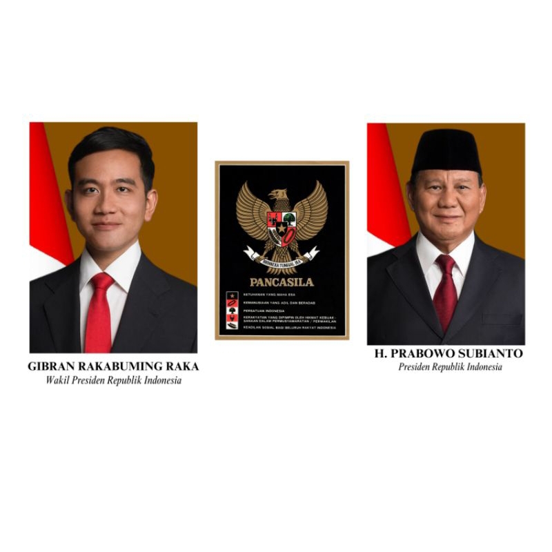 Jual 1 Set Prabowo Gibran POSTER PRESIDEN WAKIL PRESIDEN UKURAN 35X25