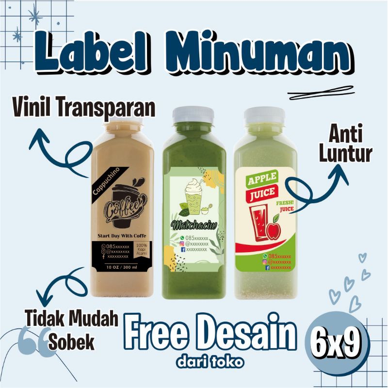 Jual Cetak Stiker Label Minuman Vinil Transparan Cetak Stiker Custom