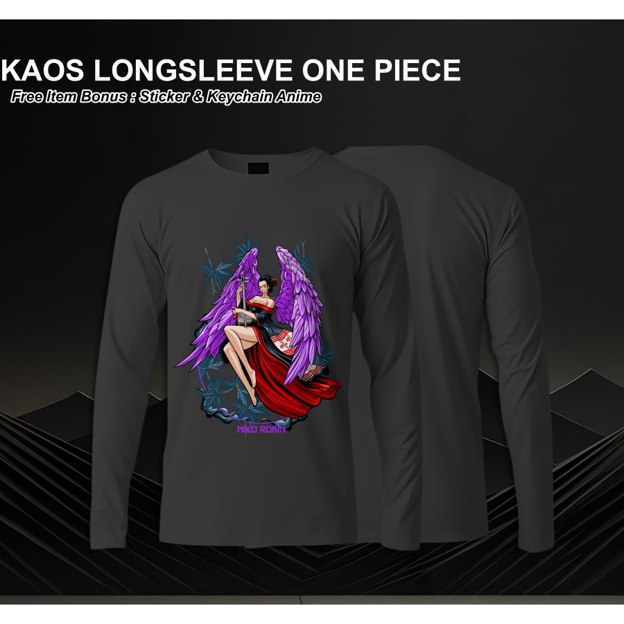 Jual Kaos Anime Fullprint DTF Lengan Panjang Longsleeve Nico Robin One