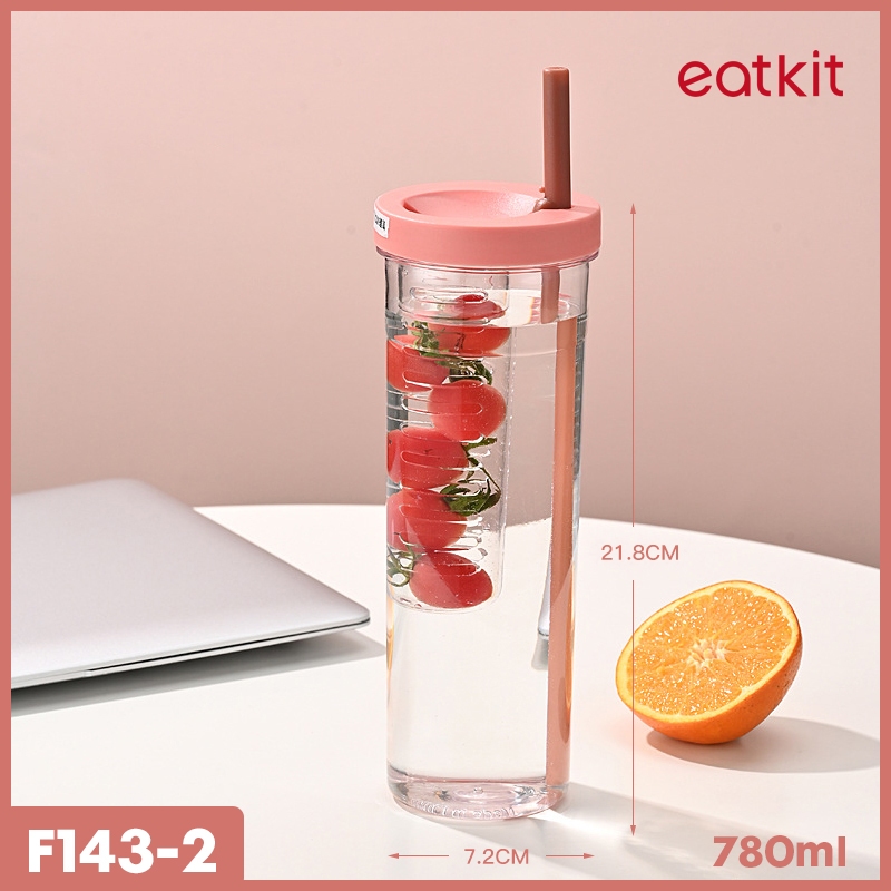 Jual Eatkit Botol Minum Infused Water Ml Dengan Sedotan Lipat