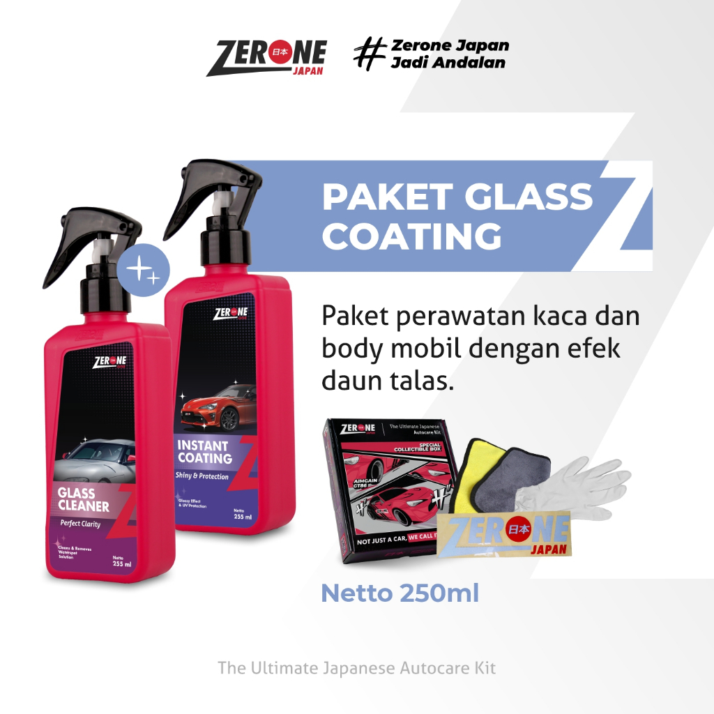 Jual Zerone Japan Paket Glass Coating Pengkilap Body Mobil Penghilang