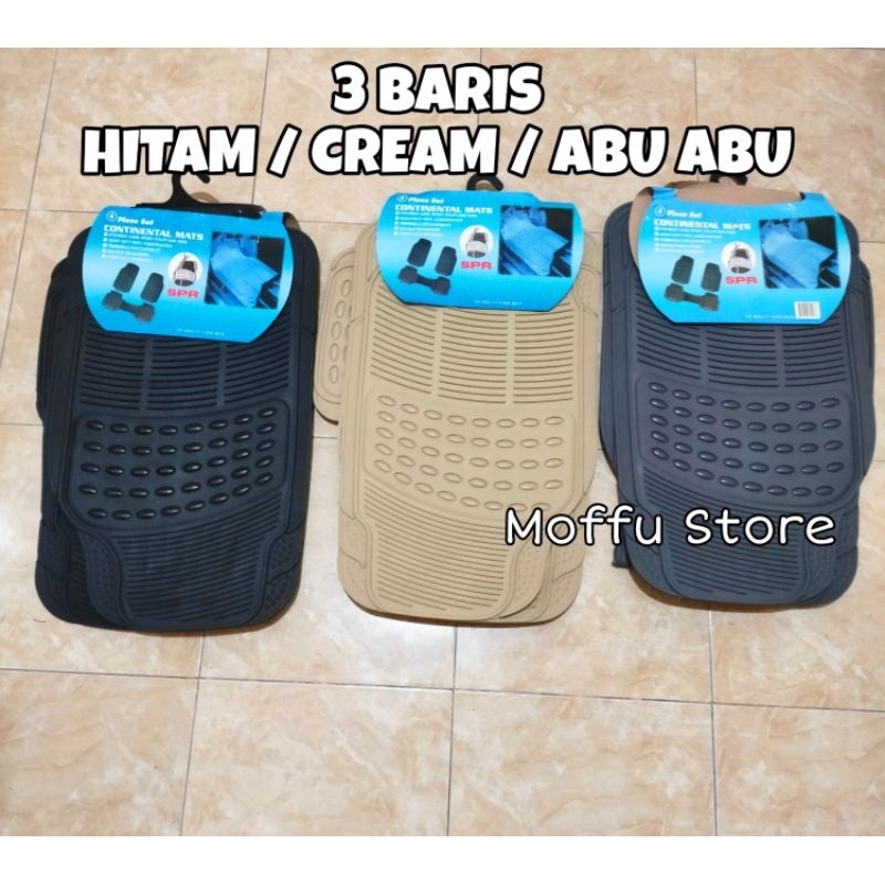 Jual Karpet Mobil Continental Mats 3 Baris Universal HITAM CREAM