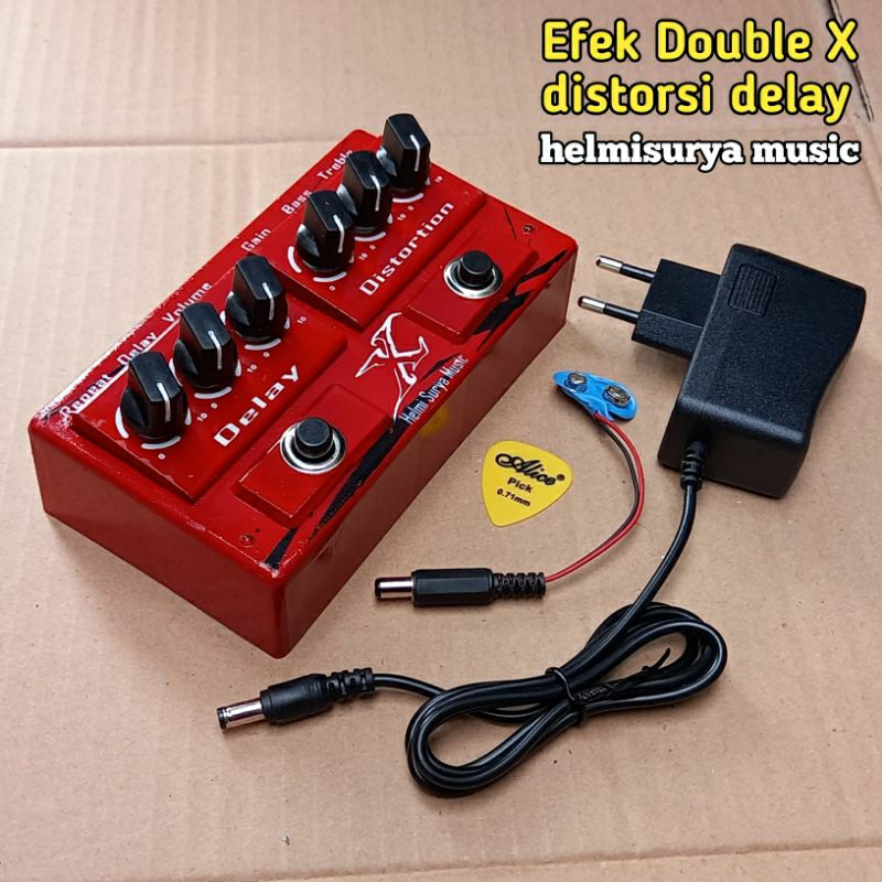 Jual Efek Distorsi Delay X Double Dan Adaptor Kualitas Suara Mantap