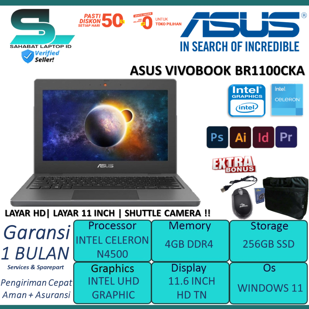 Jual Laptop Murah Asus Vivobook Br Cka Intel Celeron N Ram Gb