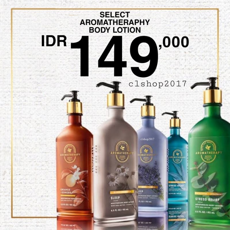 Jual BBW AROMATHERAPY BODY LOTION 192 ML CREAM 226 G STRESS RELIEF