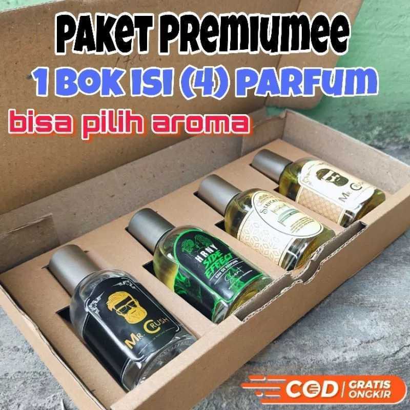 Jual BELI 1 DAPAT 4 PARFUM PRIA KESUKAAN WANITA WANGI TAHAN LAMA EAU DE