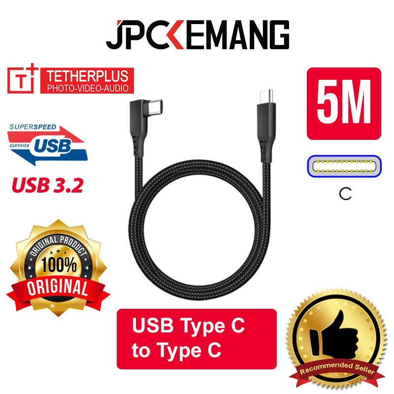 Jual TetherPlus USB 3 2 Type C To Type C Ver L Shape 5M Tether Plus