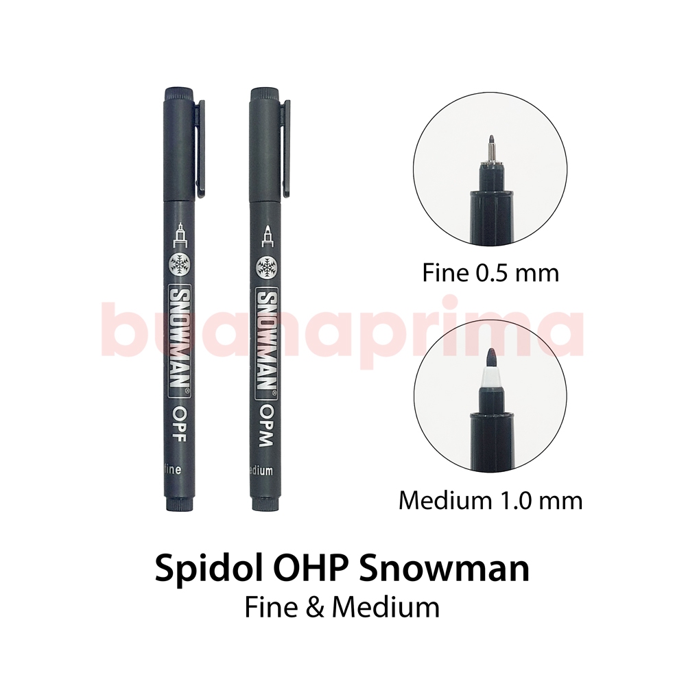 Jual Spidol Pen OHP Snowman Bisa Tulis Di Plastik OPF OPM Permanent