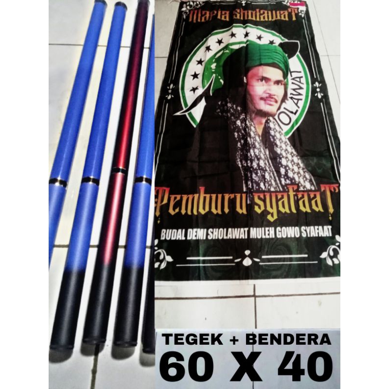 Jual Bendera Sholawat Set Lengkap Terbaru Joran Tegek Bendera