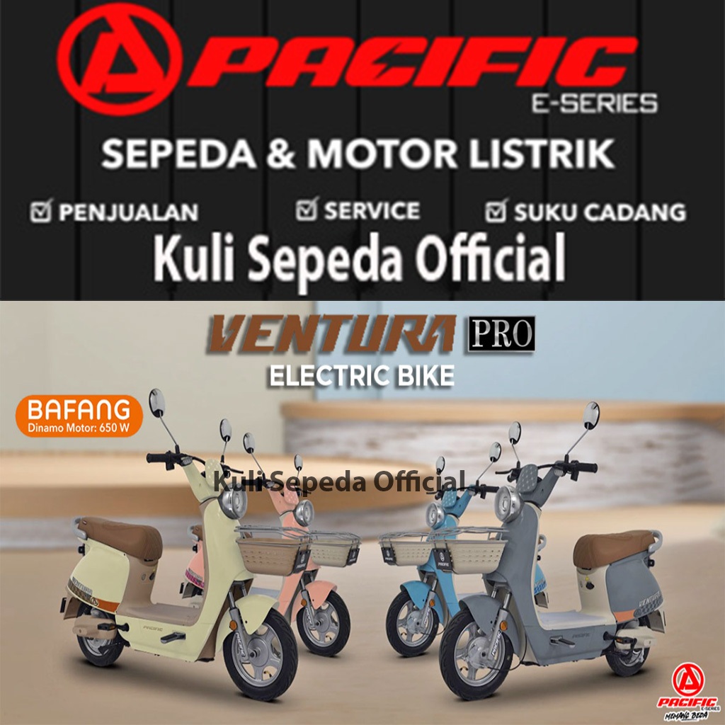 Jual Sepeda Listrik Pacific VENTURA PRO Edisi Terbaru 2024 Jarak Tempuh