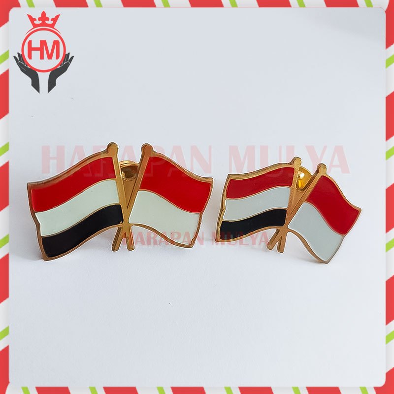 Jual Bros Pin Kerah Bendera Persahabatan Negara Indonesia Dan Yaman