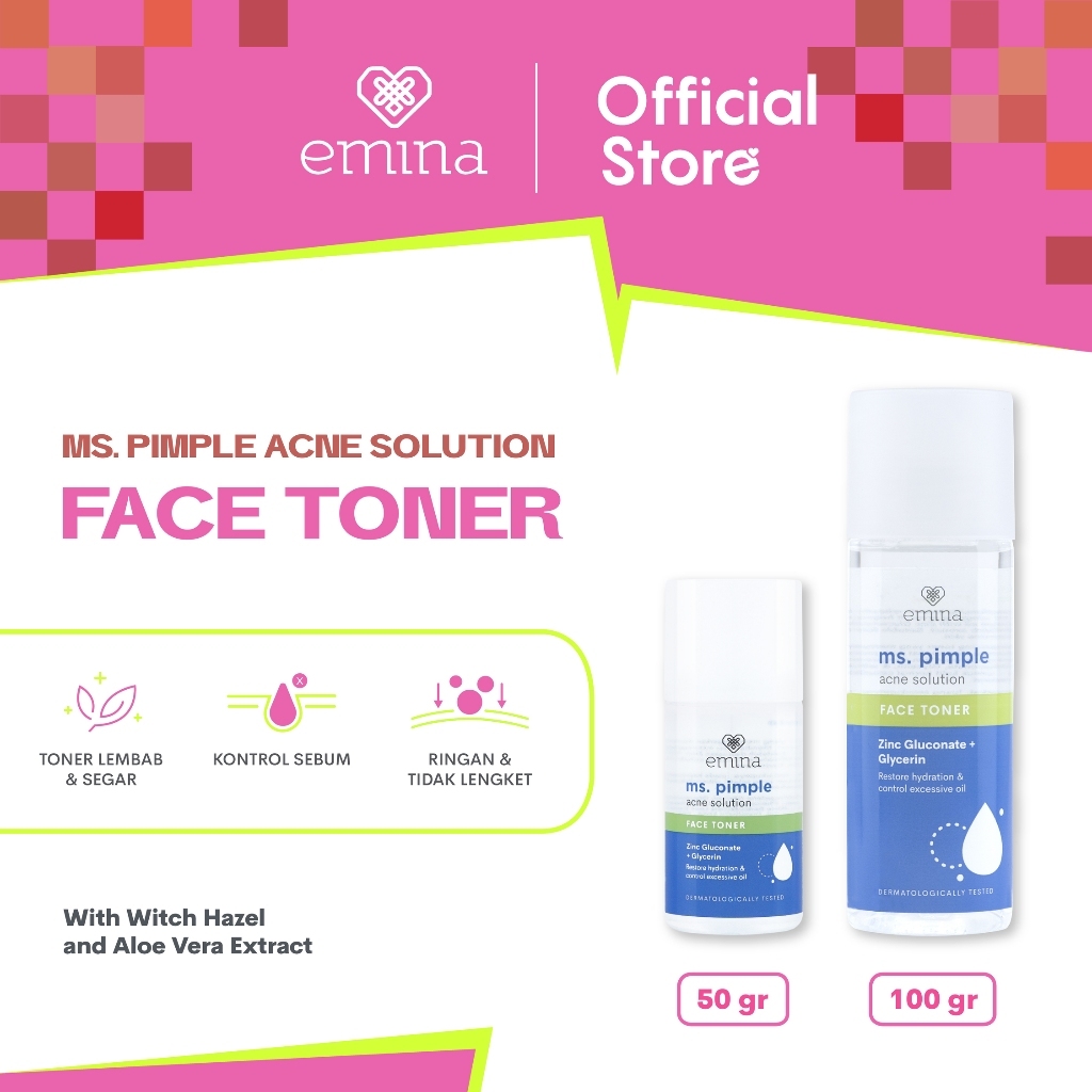 Jual Wawa Emina Ms Pimple Acne Solution Face Toner Ml Ml