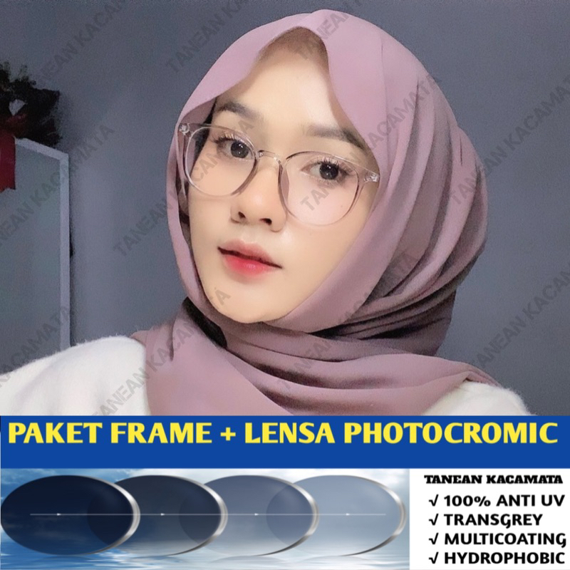 Jual Kacamata Wanita 8148 Anti Radiasi Photocromic Normal Minus Plus