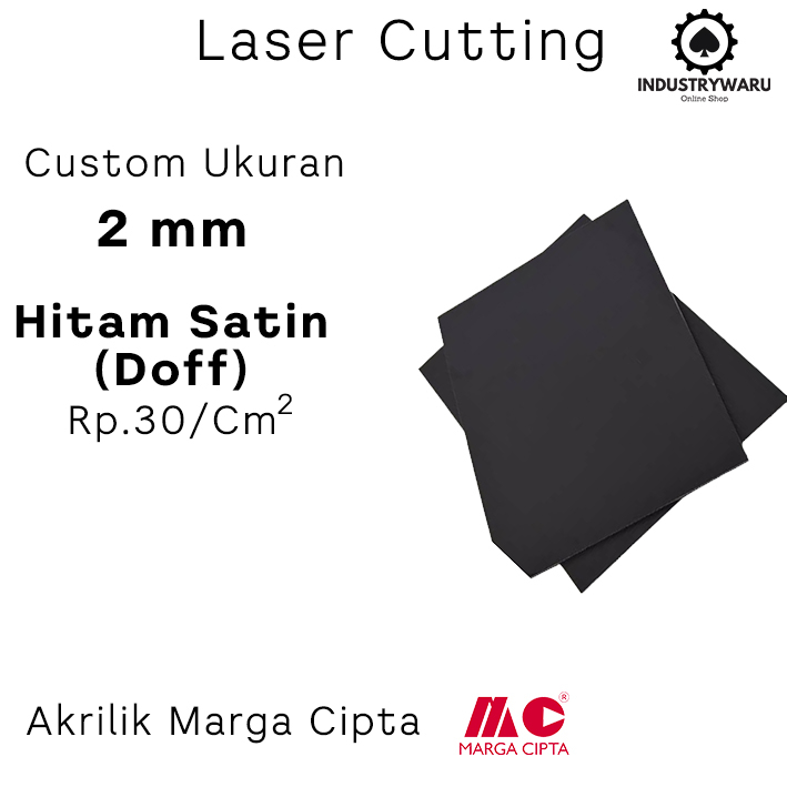 Jual Akrilik Custom Lembaran Tebal 2mm Hitam Doff LASER CUTTING