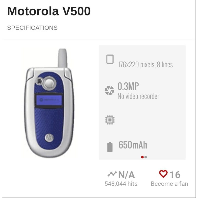 Jual MOTOROLA V500 FLIP VINTAGE HP JADUL LANGKA UNIK DAN MENARIK HP