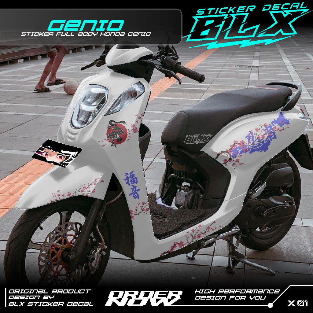 Jual Cod Decal Sticker Genio Full Body Polos Dekal Stiker