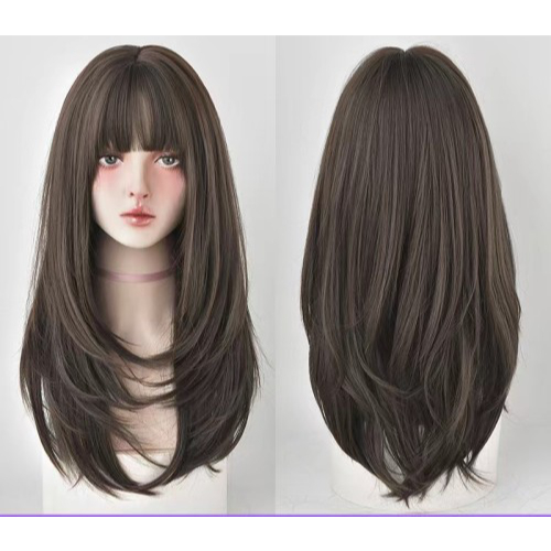 Jual Wig Wanita Full Kepala Rambut Palsu Wanita Korea Straight Lurus