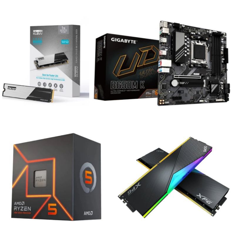 Jual Paket Processor Gaming AMD RYZEN 5 7500F Box RAM DDR5 32GB B650