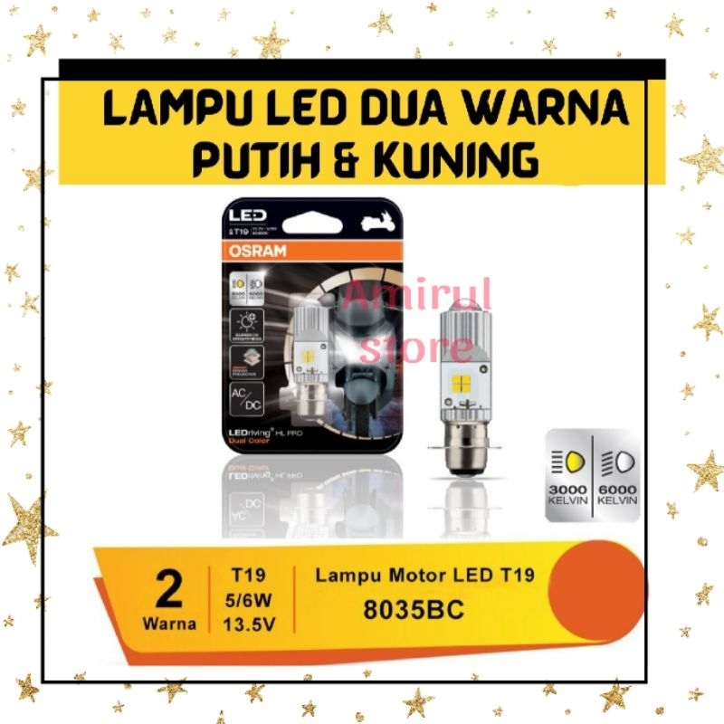 Jual LAMPU BOHLAM LED T19 MOTOR OSRAM 12 V H6 M5 K1 PUTIH KUNING