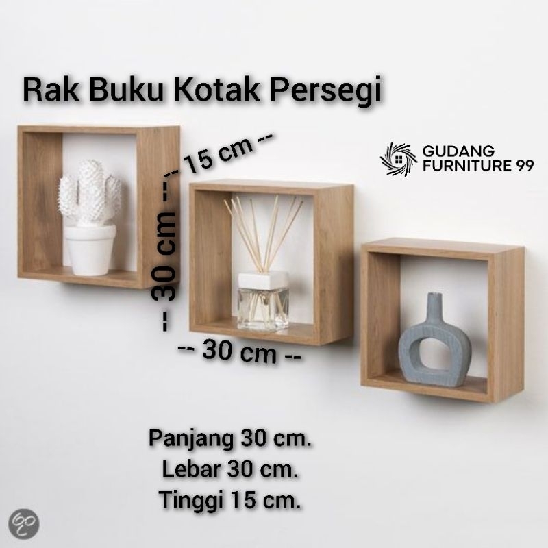 Jual Rak Decorasi Kotak Persegi Lebar 15 Cm Panjang 30 Cm Tinggi 30