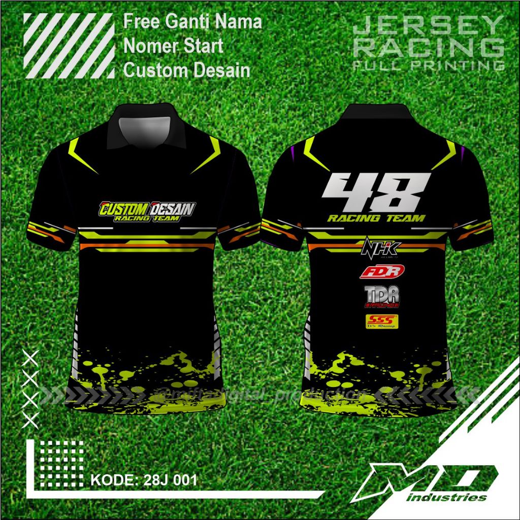 Jual Jersey Racing Simple Keren Custom Nama Nomer Baju Balap