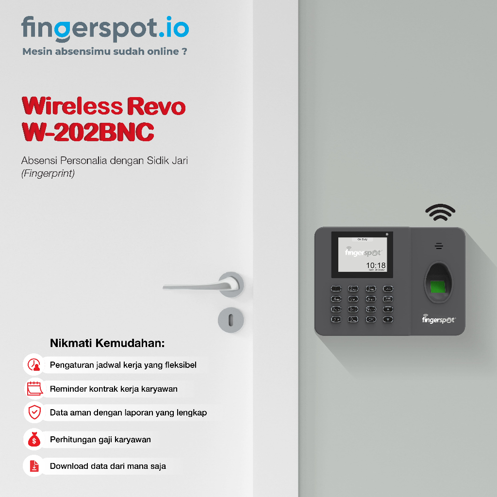 Jual Mesin Absensi Wifi Fingerspot Revo W Bnc Fingerprint Absensi