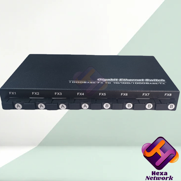 Jual Media Converter 8 SC 2 LAN Gigabit Ethernet Fiber Switch 8 Port