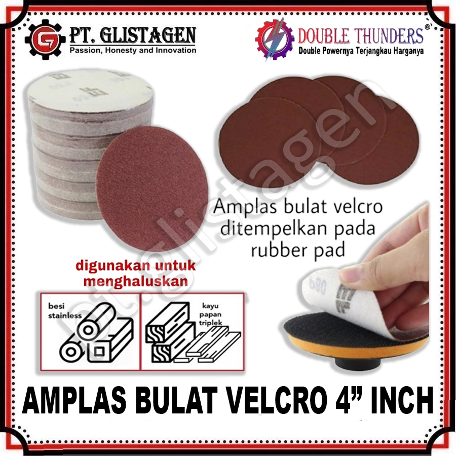 Jual Amplas Bulat Velcro Inch Grit Amplas Tempel Gerinda Grip