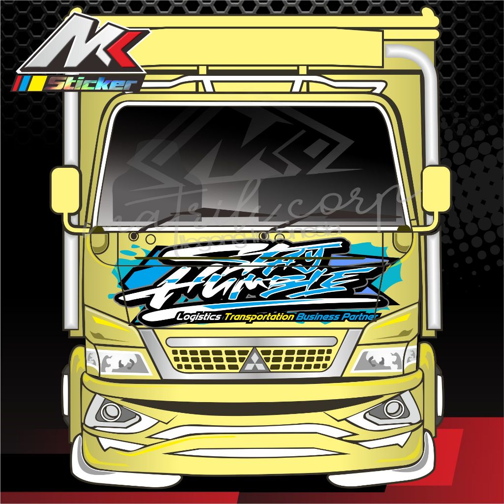 Jual STIKER DEPAN TRUK STIKER DECAL CUTTING CANTER GIGA BISA REQUEST