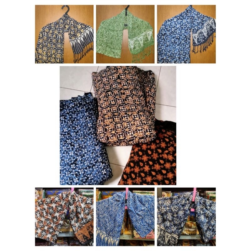 Jual Cod Gratis Ongkir Syal Batik Bahan Paris Murah Scarf Batik