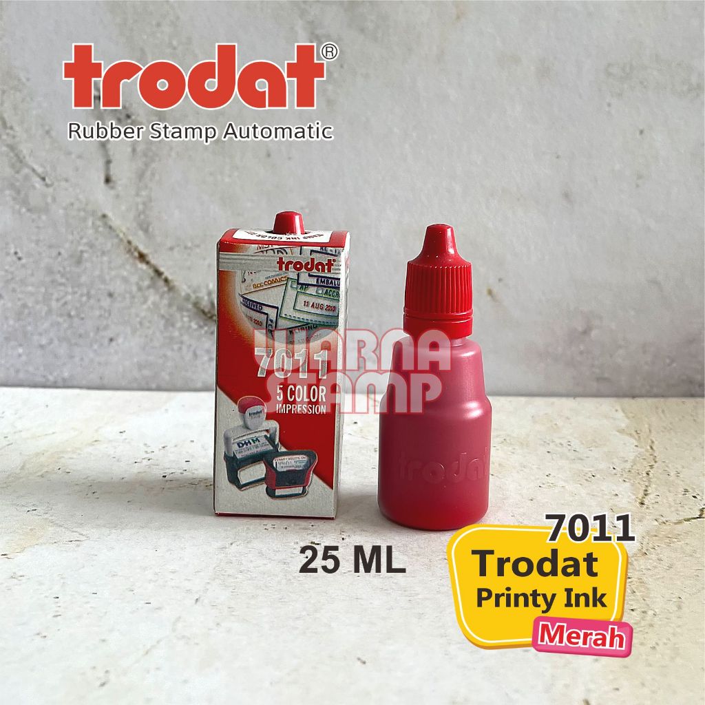 Jual Tinta Stempel Otomatis Trodat Ukuran Ml Merah Tinta