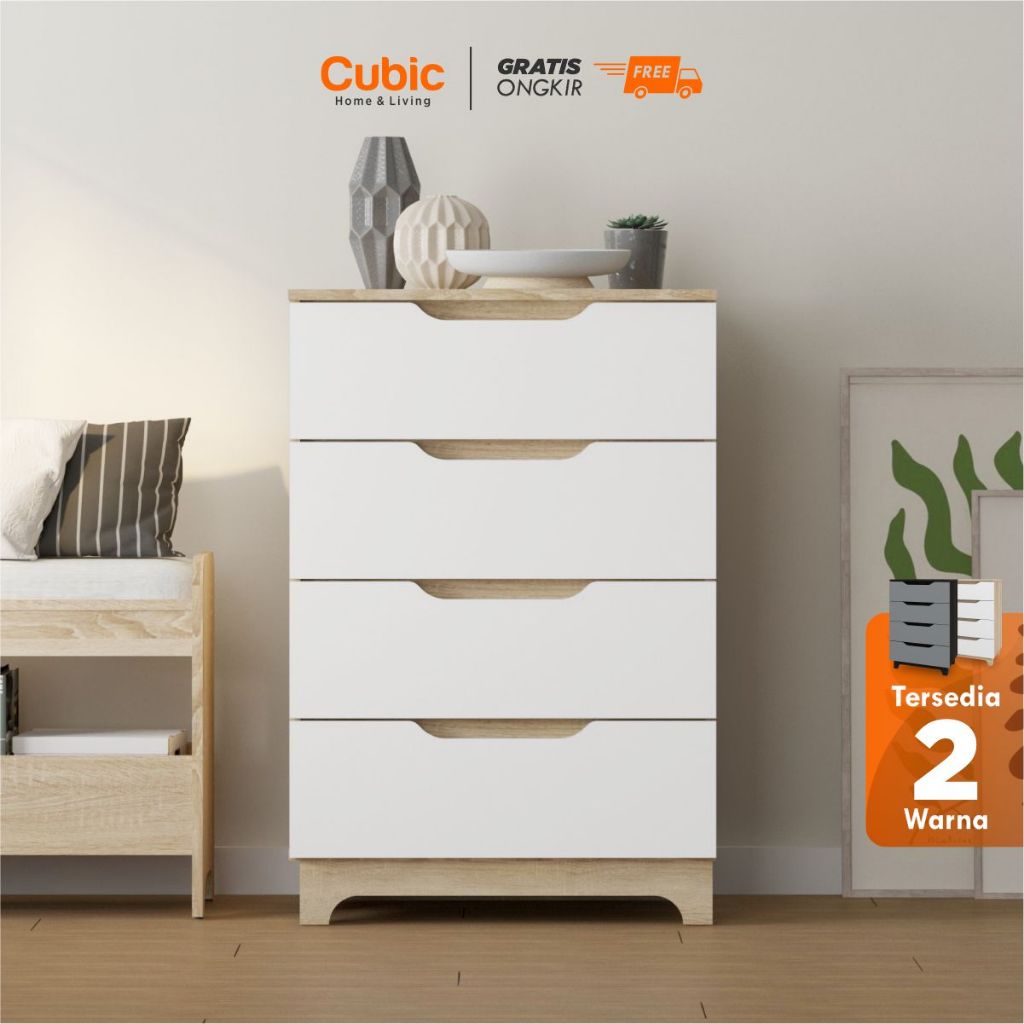 Jual Cubic Chest Drawer Minimalis Lemari Laci 4 Susun Serbaguna