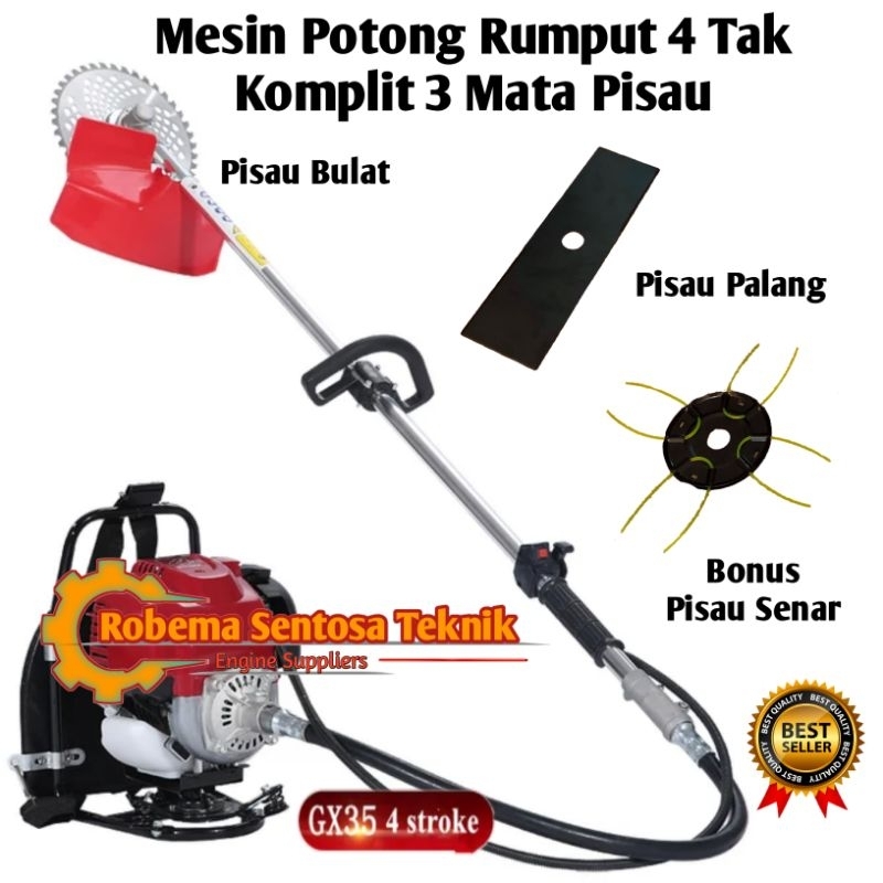 Jual MESIN POTONG RUMPUT 4 TAK GX 35 MODEL HONDA 3 JENIS MATA PISAU