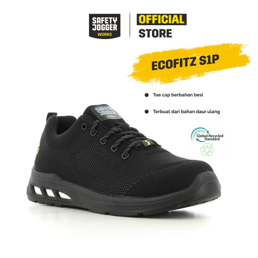 Jual Safety Jogger Works Ecofitz S1P Low Black Original Sepatu Safety