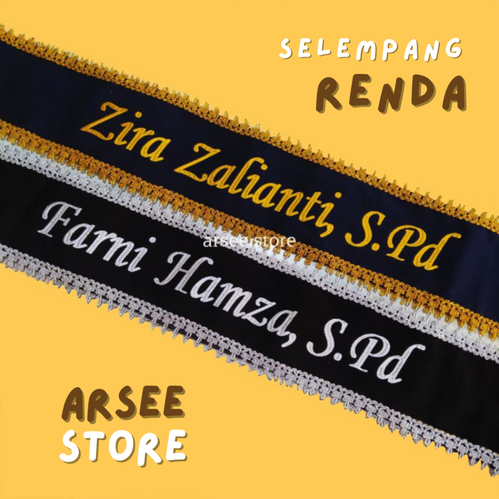 Jual Selempang Renda Pita Lapis Sash Slempang Selendang Slendang