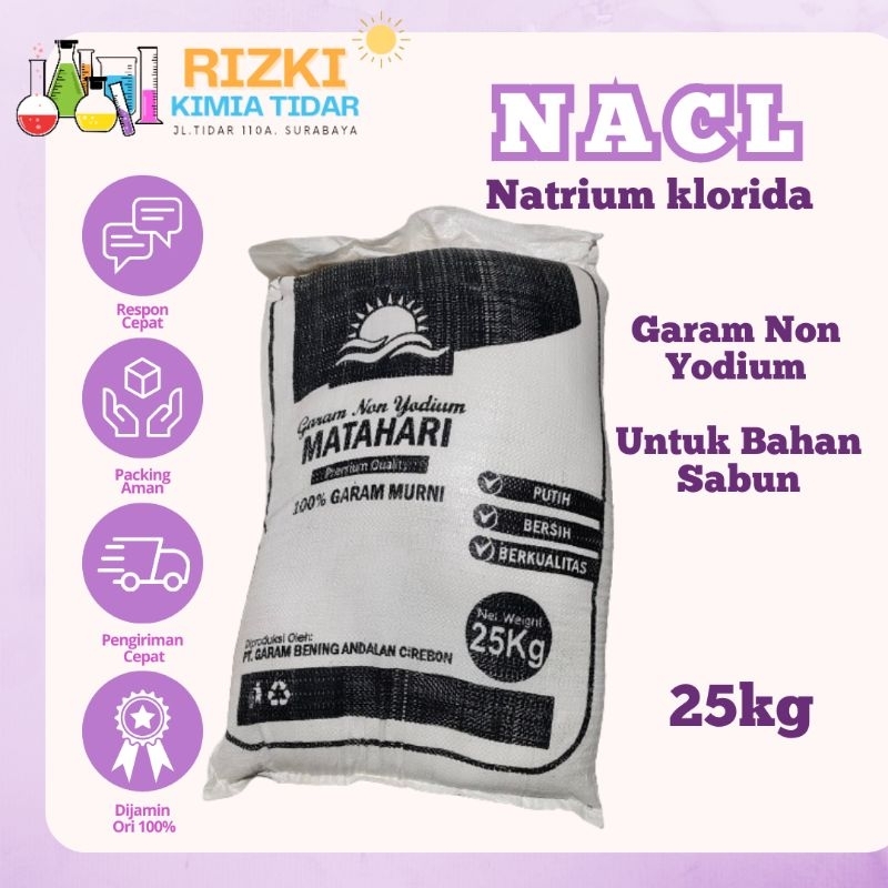 Jual Nacl Garam Industri Non Yodium Sodium Natrium Chloride Shopee