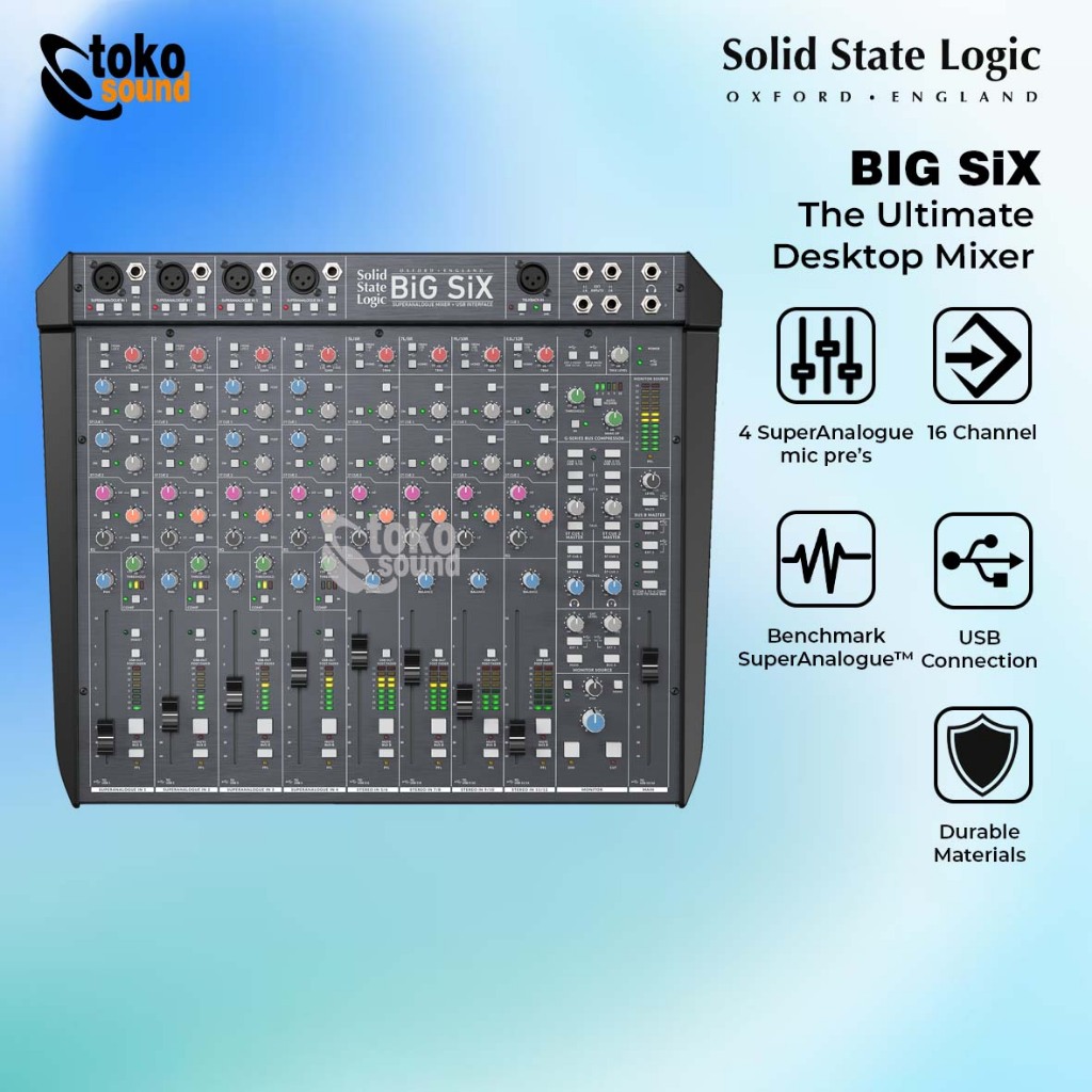 Jual Solid State Logic SSL BiG SiX 18 Channel Desktop Analog Mixer