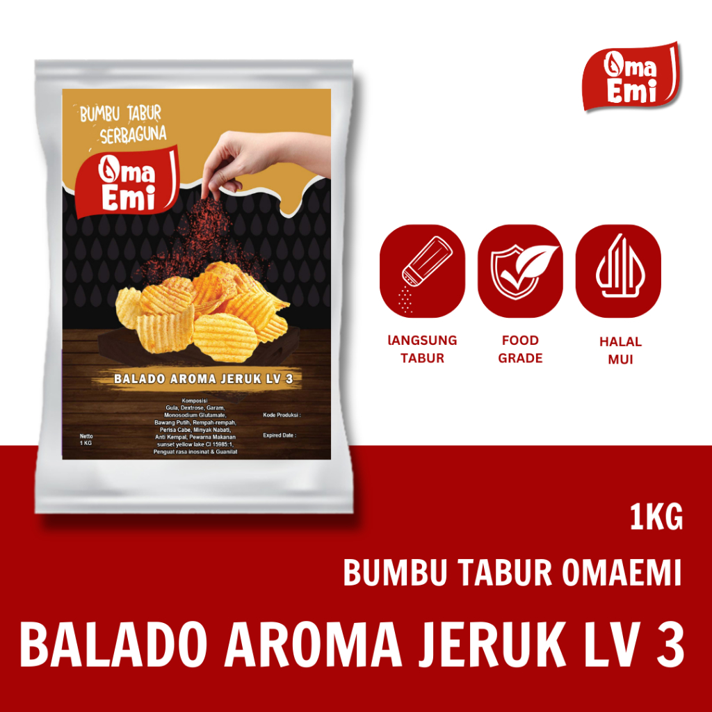 Jual Bumbu Tabur Balado Aroma Jeruk Lvl Food Grade Kg Shopee