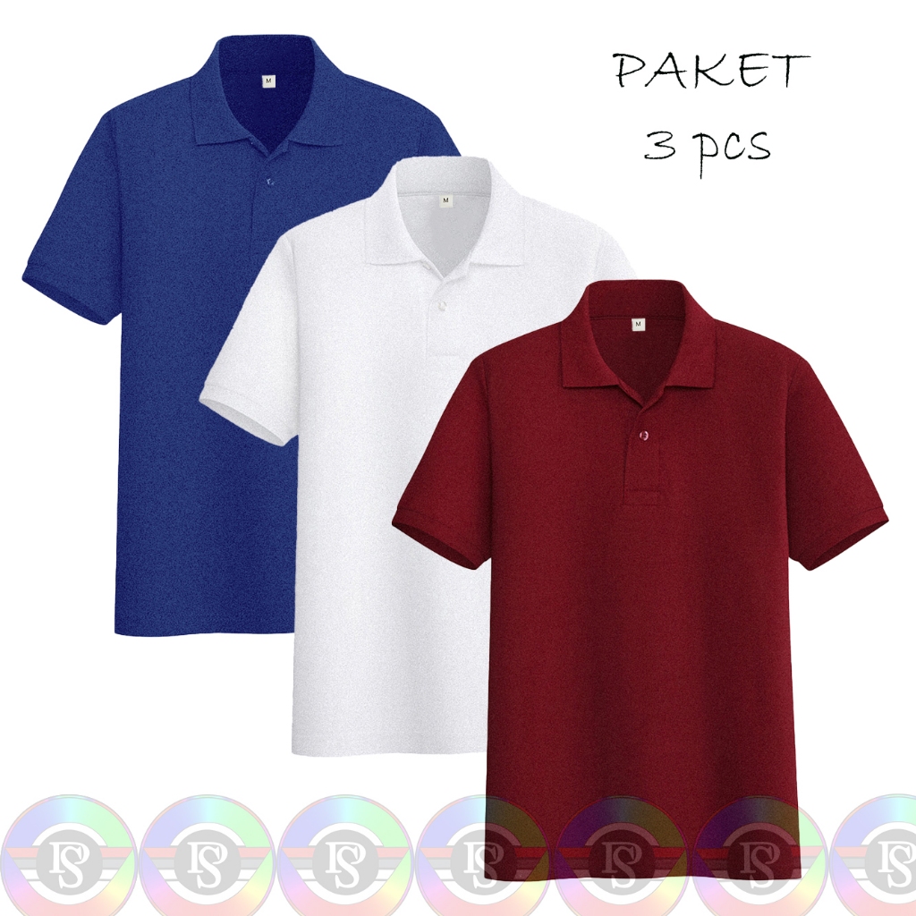 Jual Ps Paket Pcs Polo Shirt Tangan Pendek Kaos Kerah Wangki