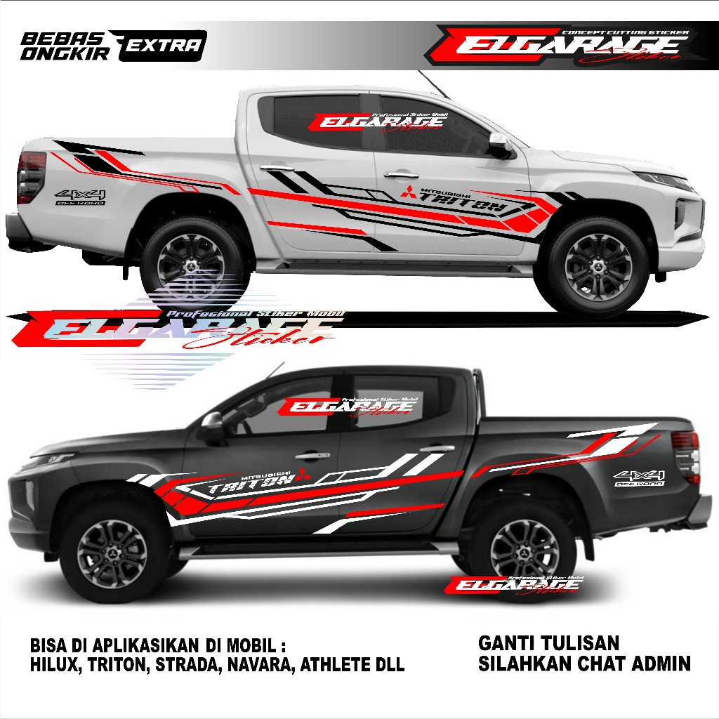 Jual New Stiker Mobil Mitsubishi Triton Cutting Stiker List Body