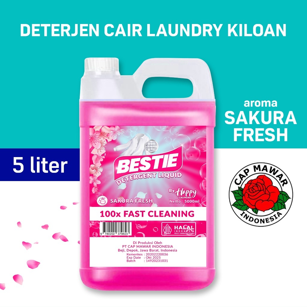 Jual DETERJEN CAIR LAUNDRY 5L BESTIE DETERGENT LIQUID 5 LITER HAPPY