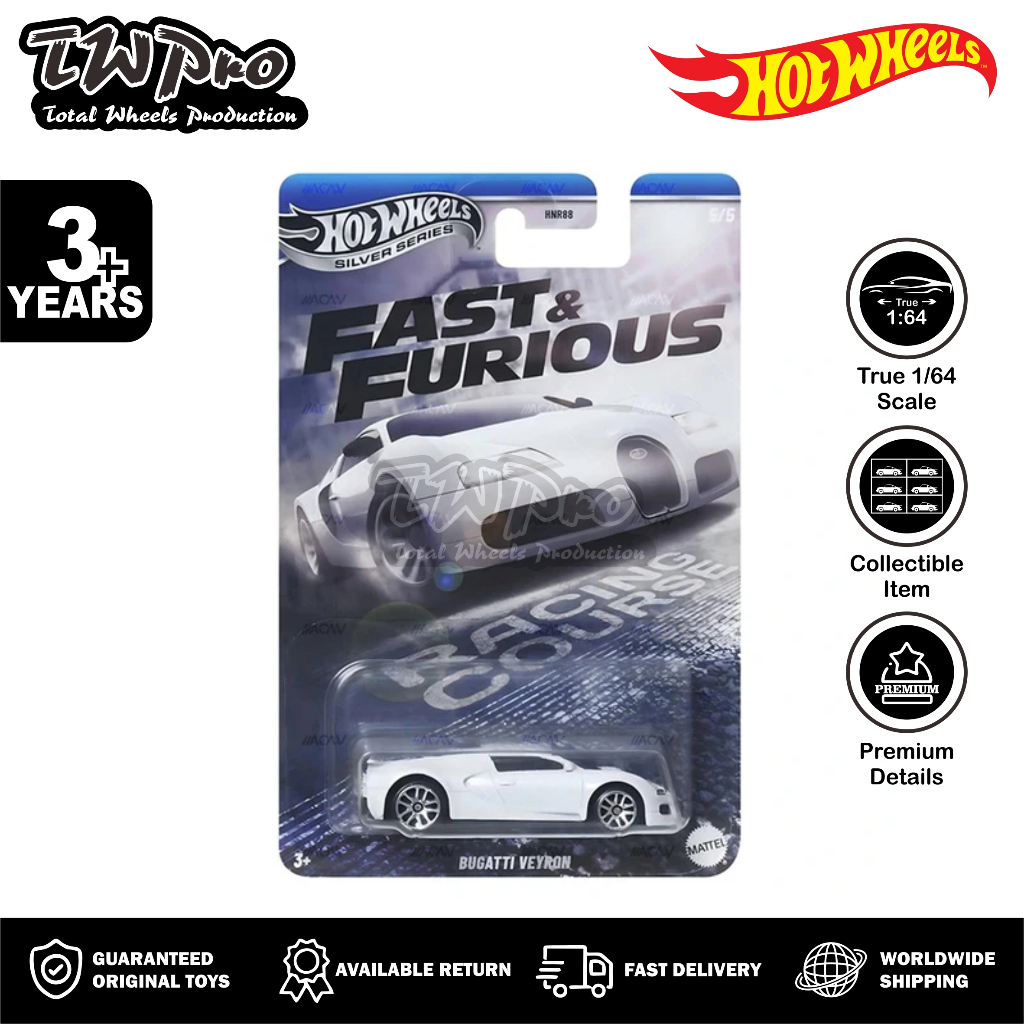 Jual Hot Wheels Fast Furious Racing Course Bugatti Veyron White Version New