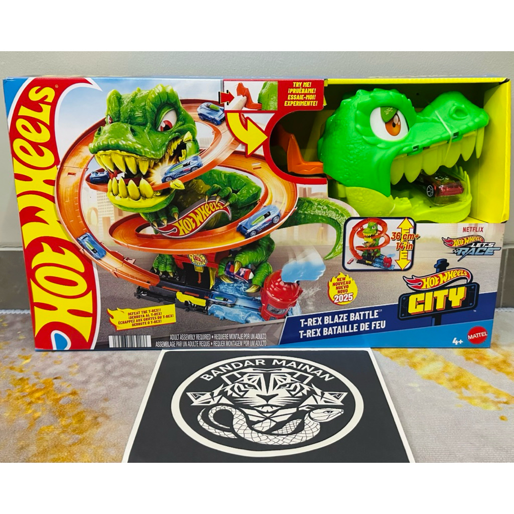 Jual Hot Wheels City T Rex Blaze Battle Playset Mattel ORIGINAL
