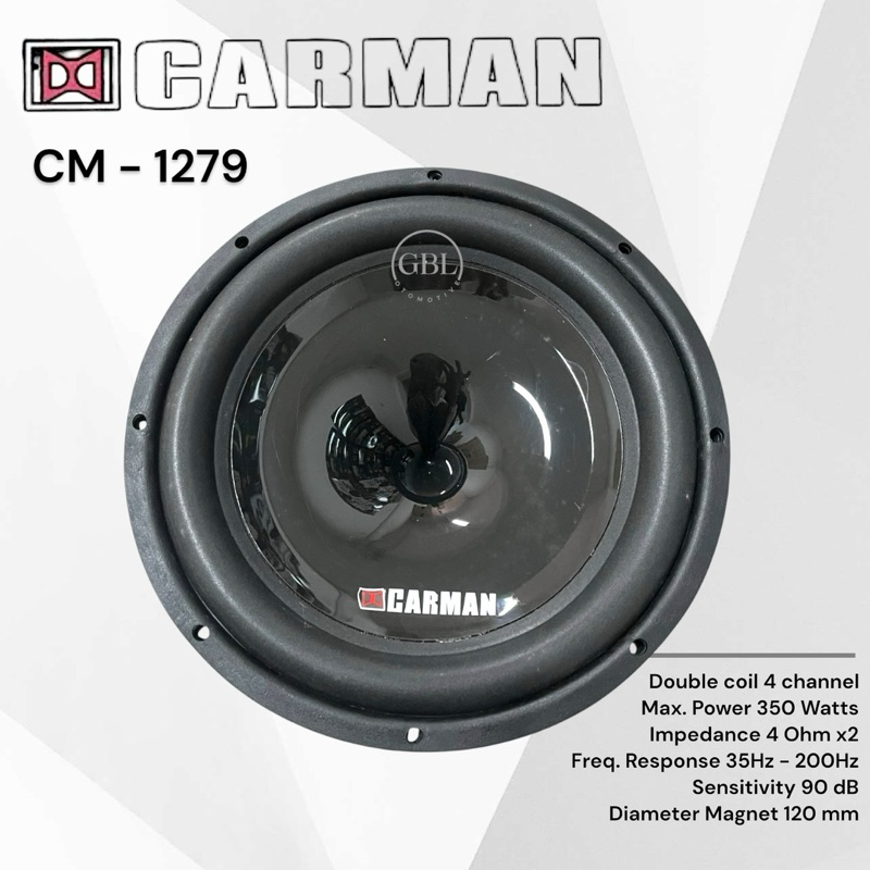 Jual SUBWOOFER 12 INCH DOUBLE COIL CARMAN CM 1279 Shopee Indonesia