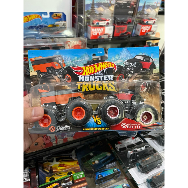 Jual Hot Wheels Monster Truck Demolition Double VW Dragbus VS VW Beetle