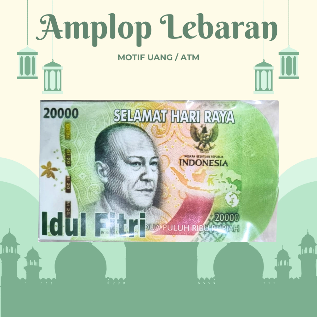 Jual Amplop Lebaran 2025 Motif Uang Motif Atm 1pak Isi 10 Shopee