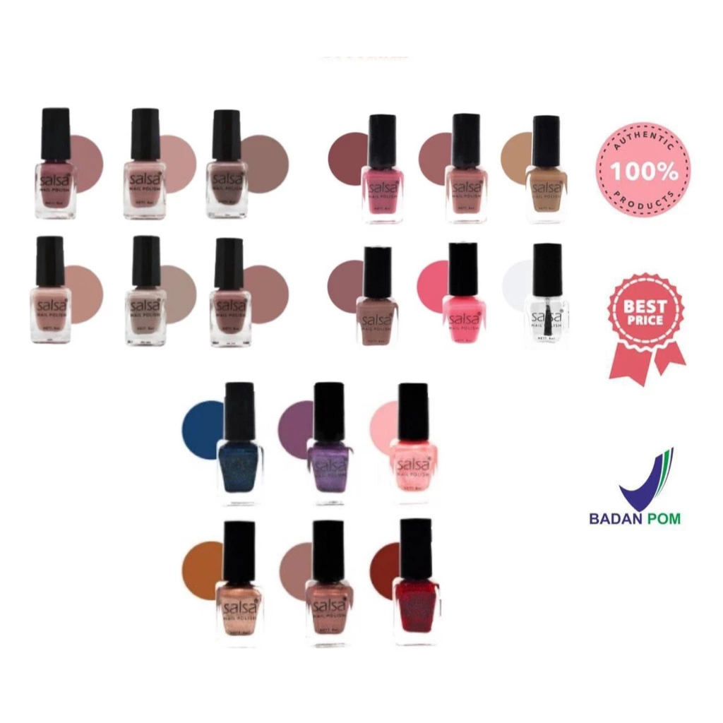 Jual SALSA Nail Polish 8ml Nude 1 Nude 2 Glam Kutek Tahan Lama