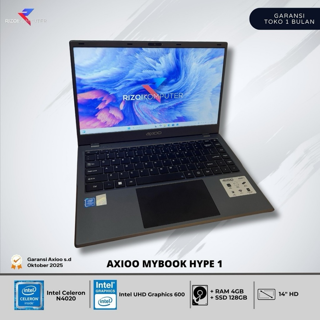 Jual Axioo MyBook Hype 1 Intel Celeron N4020 Ram 4GB SSD 128GB Mlg